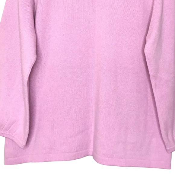 Medium Light Purple Orvis 100% Cashmere Crew Neck Sweater Pullover Mauve - Picture 8 of 9
